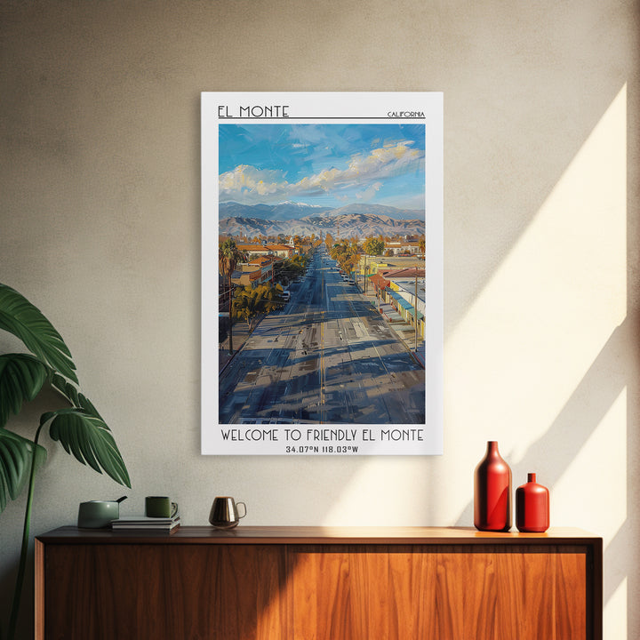 El Monte Travel Poster, Framed Canvas Print, Travel Prints, Landscape Art, Poster Print, Home Decor, Wanderlust Gift, Travel Posters