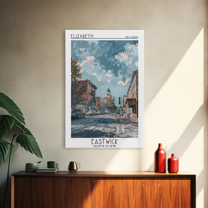 Elizabeth Travel Poster, Canvas Print, City Travel Poster, Travel Wall Art, Colorful Wall Art, Living Room Wall Art, Wanderlust Gift