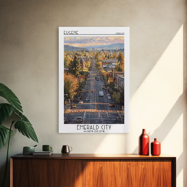 Eugene Travel Poster, Canvas Print, City Art Print, Travel Wall Art, Poster Print, City Travel Poster, Retro Travel Poster, Wall Art