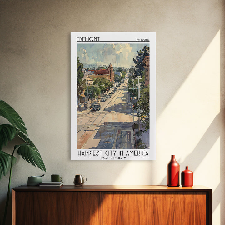 Fremont Travel Poster, Framed Canvas Print, City Travel Poster, Travel Wall Decor, Travel Posters, Poster Art, Home Decor, Art Print