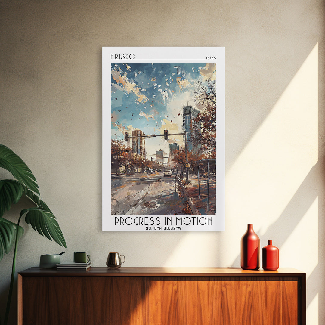 Frisco Travel Poster, Framed Canvas Print, Travel Wall Decor, Minimalist Poster, Poster Print, Travel Wall Art, Mid Century Wall Art