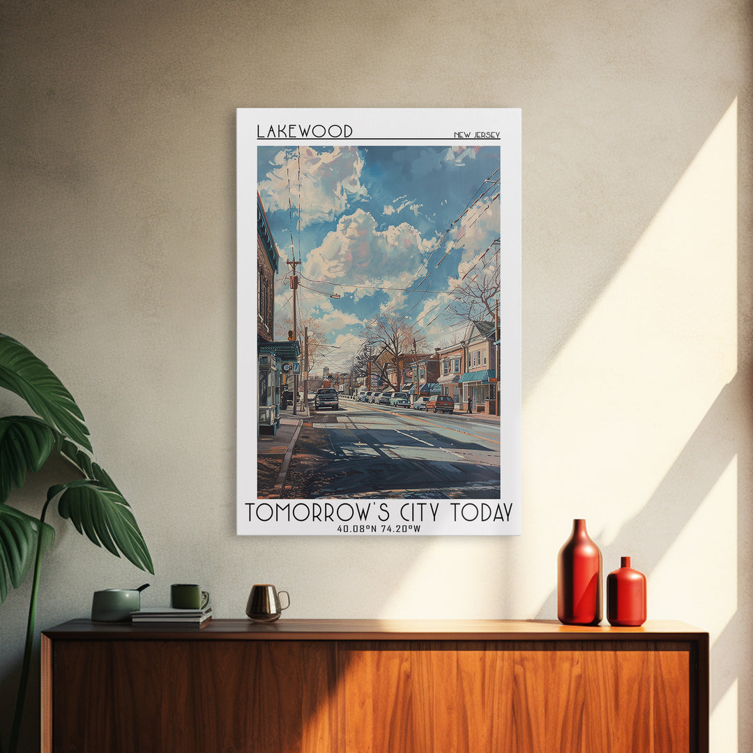 Lakewood New Jersey Travel Poster, Framed Canvas Print, Poster Print, Travel Wall Art, City Wall Art, Fine Art Print, City Art Print