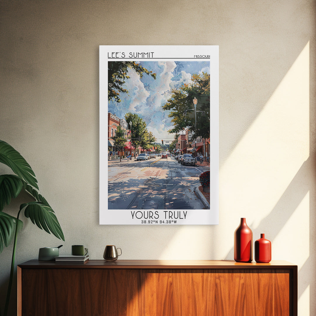 Lees Summit Travel Poster, Canvas Print, City Travel Poster, Travel Wall Decor, Living Room Wall Art, Travel Posters, Retro Wall Art