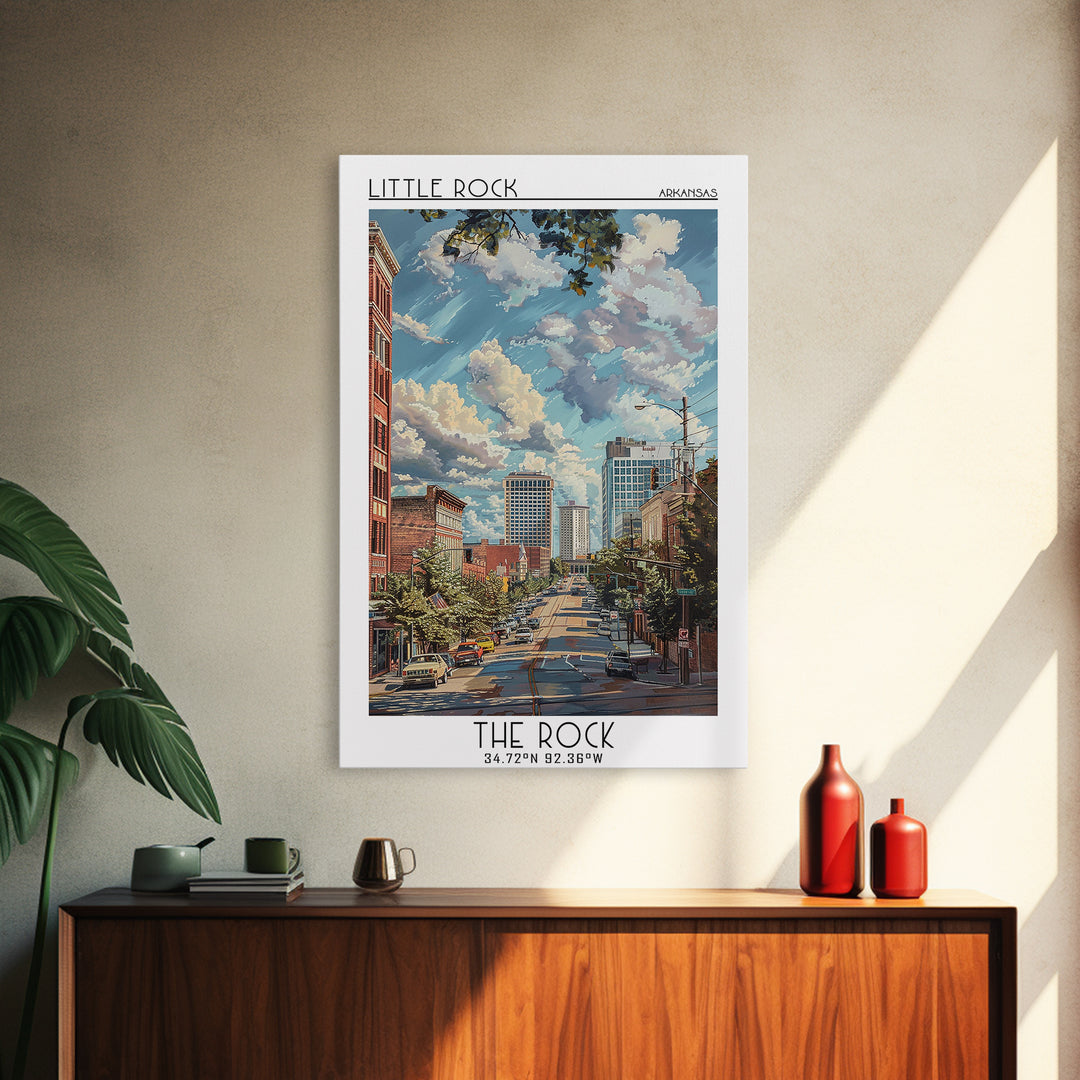 Little Rock Travel Poster, Canvas Print, Travel Wall Art, City Wall Art, Vintage Travel Art, Poster Art, Wall Art, City Illustration