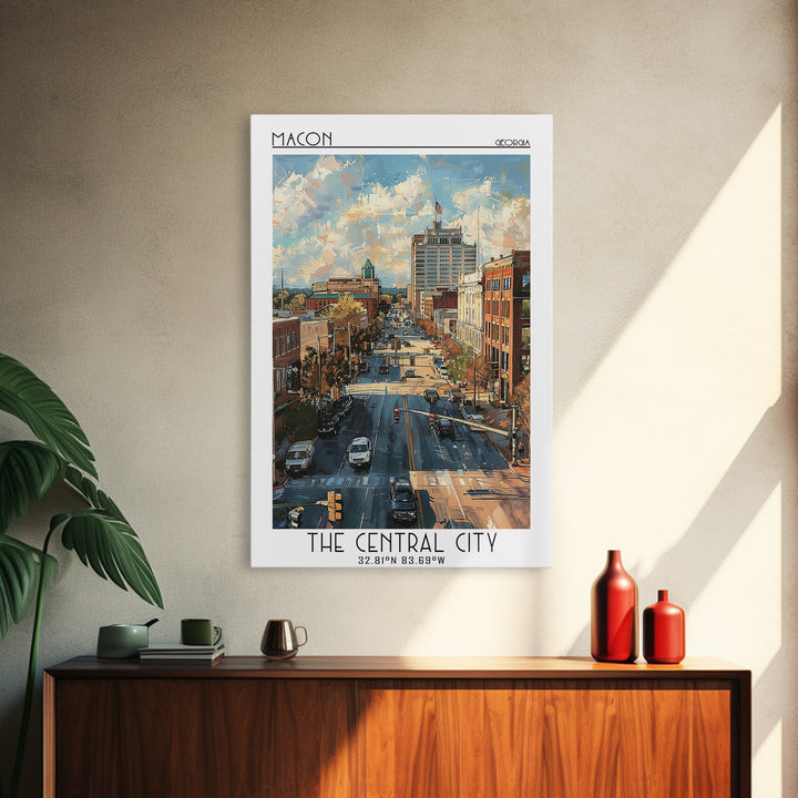 Macon Travel Poster, Canvas Print, Travel Wall Decor, Minimalist Poster, Modern Wall Decor, Wall Art, Retro Travel Print, Poster Art