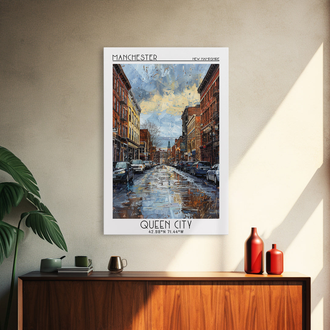 Manchester Travel Poster, Canvas Print, City Travel Poster, Travel Wall Art, Art Print, Fine Art Print, Retro Wall Art, Travel Decor