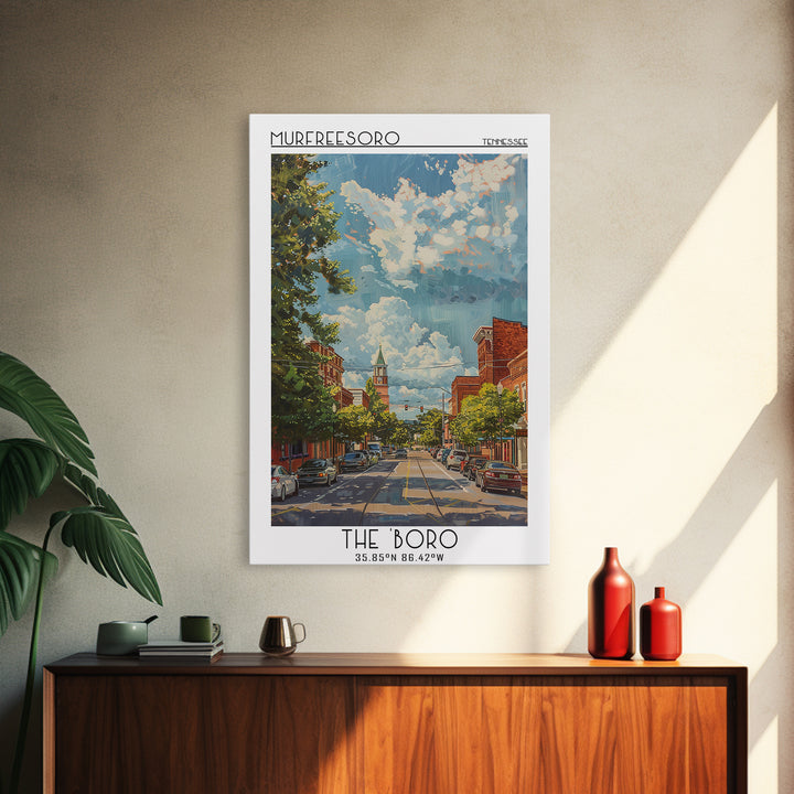 Murfreesboro Travel Poster, Framed Canvas Print, Vintage Travel Print, City Wall Art, Travel Posters, Vintage Poster, Vintage Travel