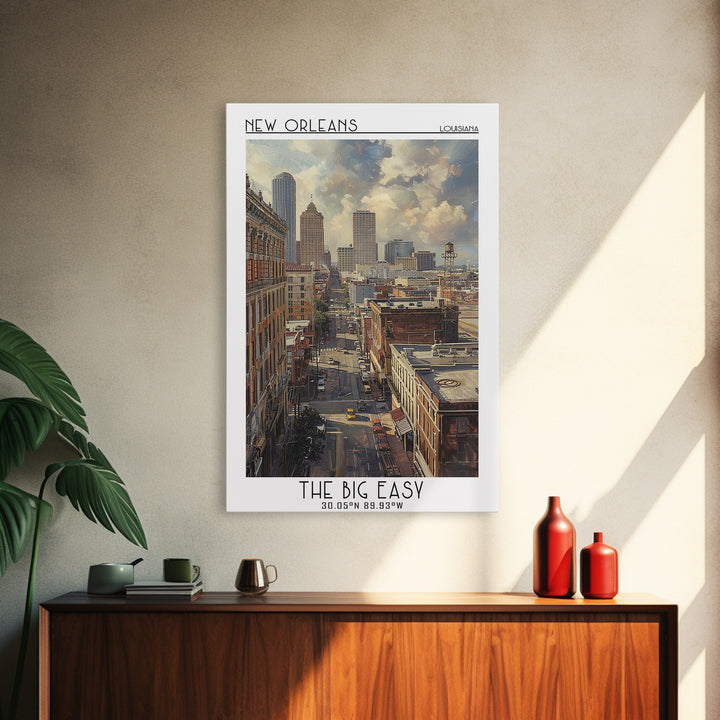 New Orleans Travel Poster, Framed Canvas Print, Travel Art Print, Modern Wall Decor, Poster Art, Travel Prints, Living Room Wall Art