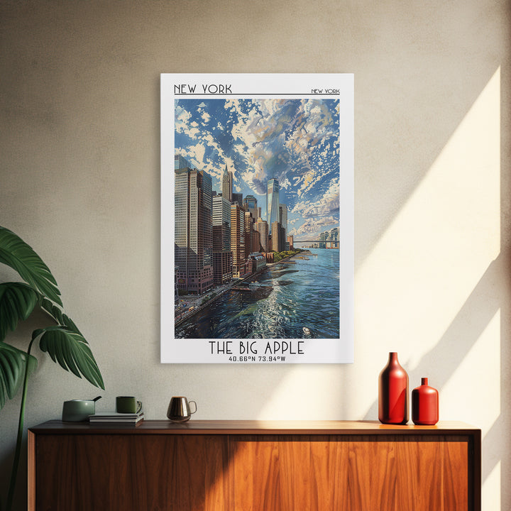 New York Travel Poster, Framed Canvas Print, Vintage Travel Print, City Wall Art, City Art Print, Retro Wall Art, City Travel Poster
