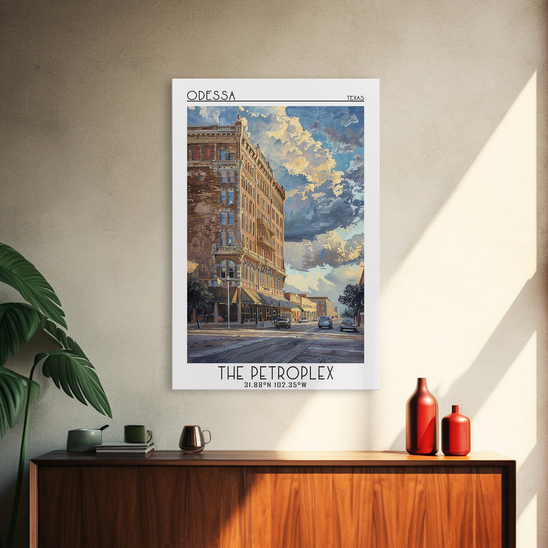 Odessa Travel Poster, Framed Canvas Print, Retro Travel Poster, City Wall Art, City Travel Poster, City Illustration, Retro Wall Art