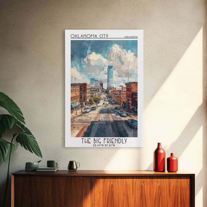 Oklahoma City Travel Poster, Canvas Print, Poster Print, Travel Wall Art, Art Print, Vintage Poster, Travel Art Print, City Wall Art