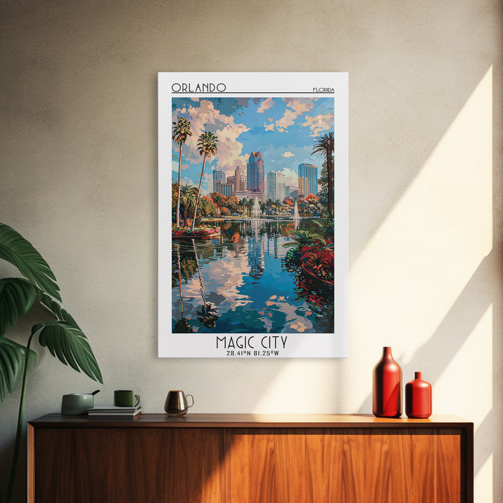Orlando Travel Poster, Canvas Print, Travel Wall Art, City Wall Art, Modern Wall Decor, Art Print, City Travel Poster, Landscape Art