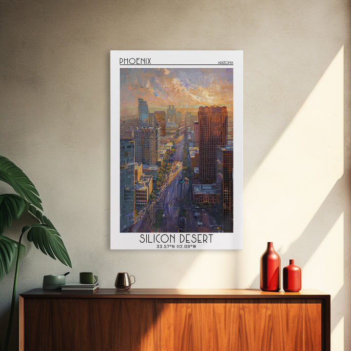 Phoenix Travel Poster, Canvas Print, Travel Prints, Landscape Art, Retro Travel Print, Travel Print, City Wall Art, Travel Art Print