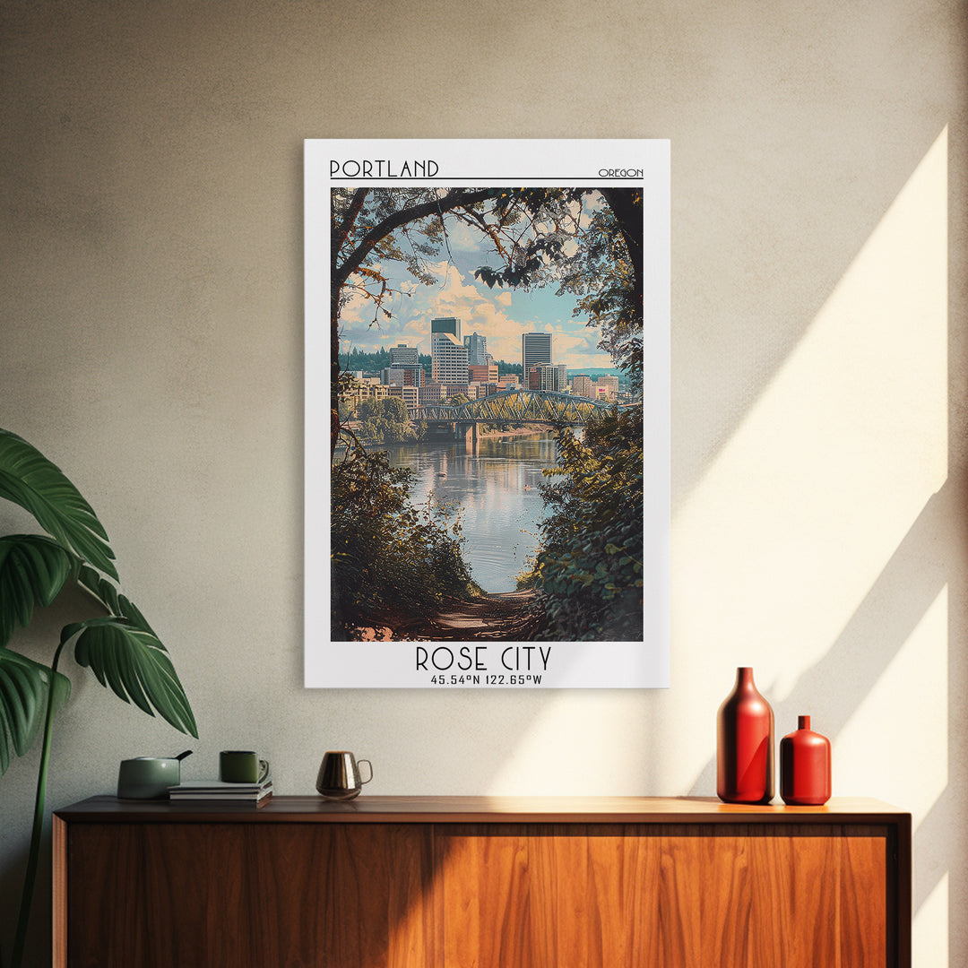 Portland Travel Poster, Canvas Print, Travel Art Print, Modern Wall Decor, Travel Decor, Art Print, Travel Prints, Minimalist Poster