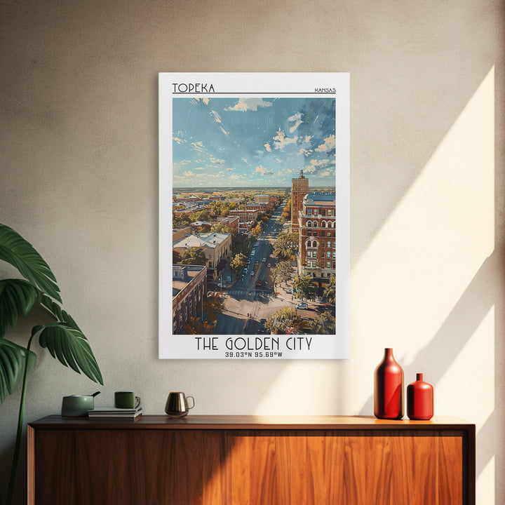 Topeka Travel Poster, Canvas Print, City Travel Poster, Travel Wall Art, Vintage City Poster, Living Room Wall Art, Gallery Wall Set