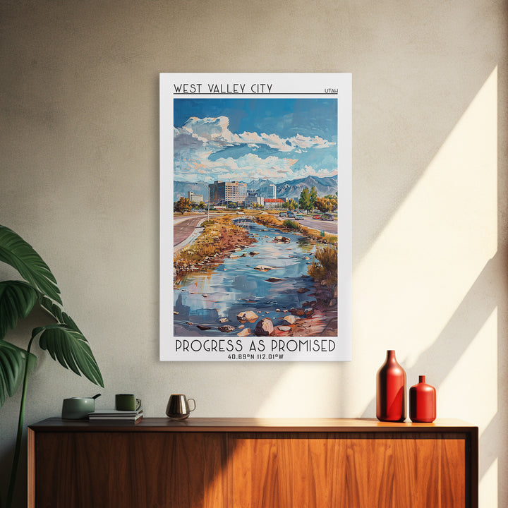 West Valley City Travel Poster, Framed Canvas Print, Travel Prints, Landscape Art, Travel Posters, City Art Print, Travel Wall Decor