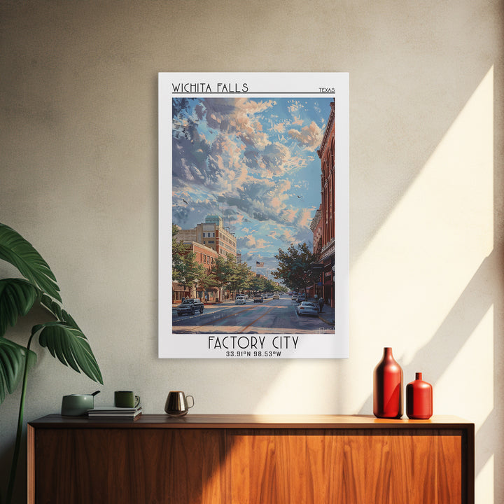 Wichita Falls Travel Poster, Canvas Print, Retro Wall Art, Travel Print, Travel Wall Art, Vintage Posters, Poster Art, Landscape Art