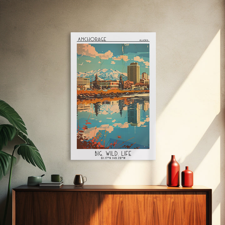 Anchorage Alaska Travel Poster, Canvas Print, Retro Wall Art, Travel Print, Travel Posters, Wall Art, Travel Prints, Travel Wall Art