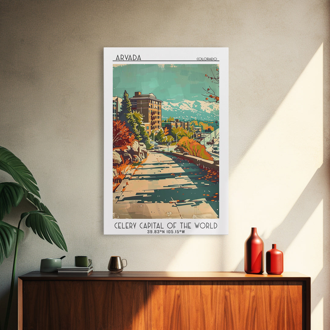 Arvada Travel Poster, Framed Canvas Print, Retro Travel Poster, City Wall Art, Poster Print, Vintage City Poster, City Travel Poster