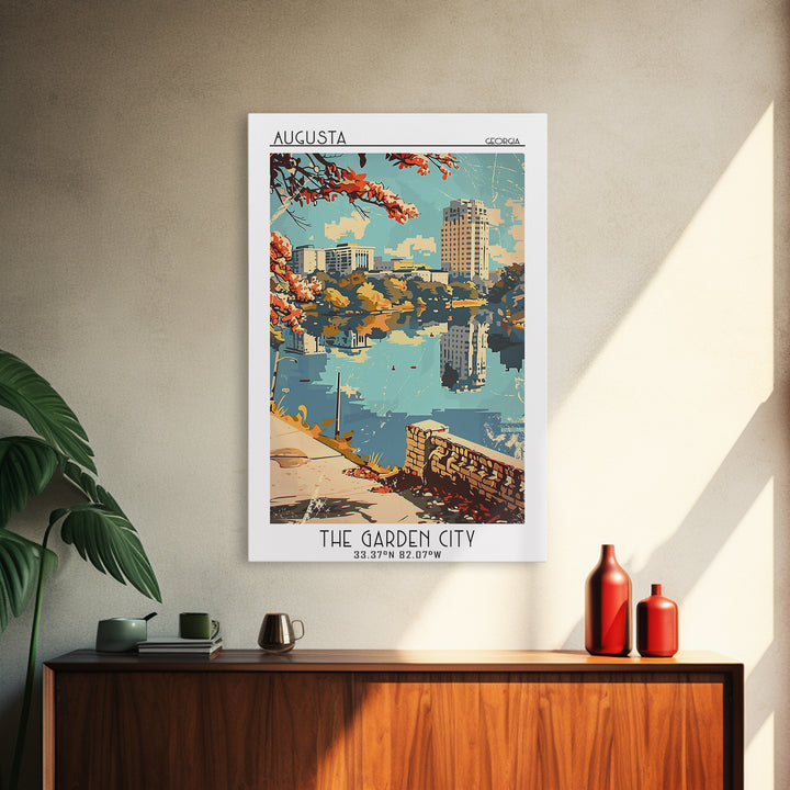 Augusta Travel Poster, Framed Canvas Print, Travel Wall Art, City Wall Art, Fine Art Print, Wall Art, Travel Posters, Vintage Travel
