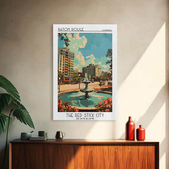 Baton Rouge Travel Poster, Framed Canvas Print, City Art Print, Travel Wall Art, Minimalist Poster, Travel Art Print, Fine Art Print
