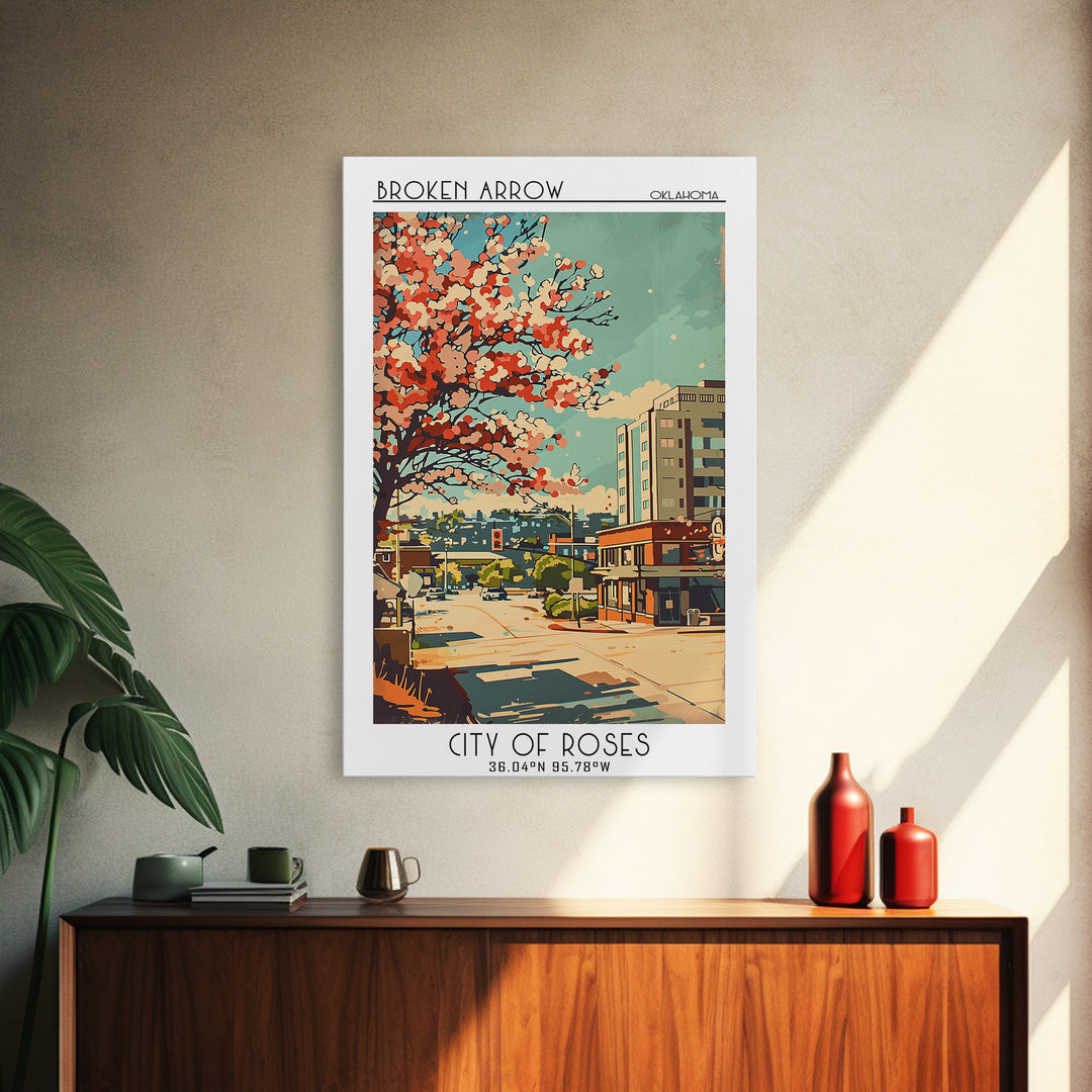 Broken Arrow Travel Poster, Canvas Print, Poster Print, Travel Wall Art, Retro Travel Print, Travel Wall Decor, Mid Century Wall Art