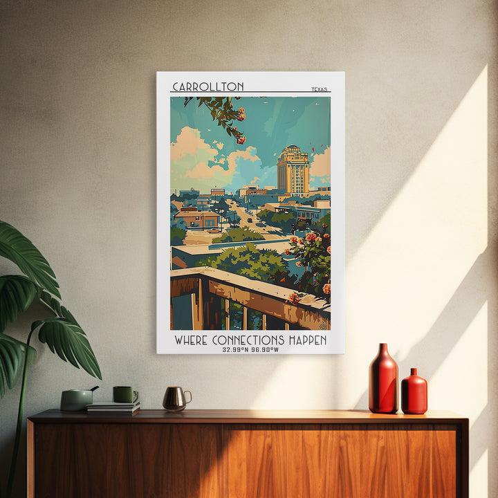 Carrollton Travel Poster, Framed Canvas Print, City Art Print, Travel Wall Art, Home Office Decor, City Wall Art, City Travel Poster