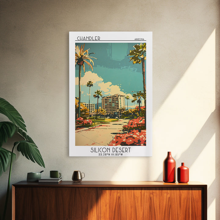 Chandler Travel Poster, Framed Canvas Print, Travel Art Print, Modern Wall Decor, Wall Art, Travel Wall Decor, Poster Art, Art Print