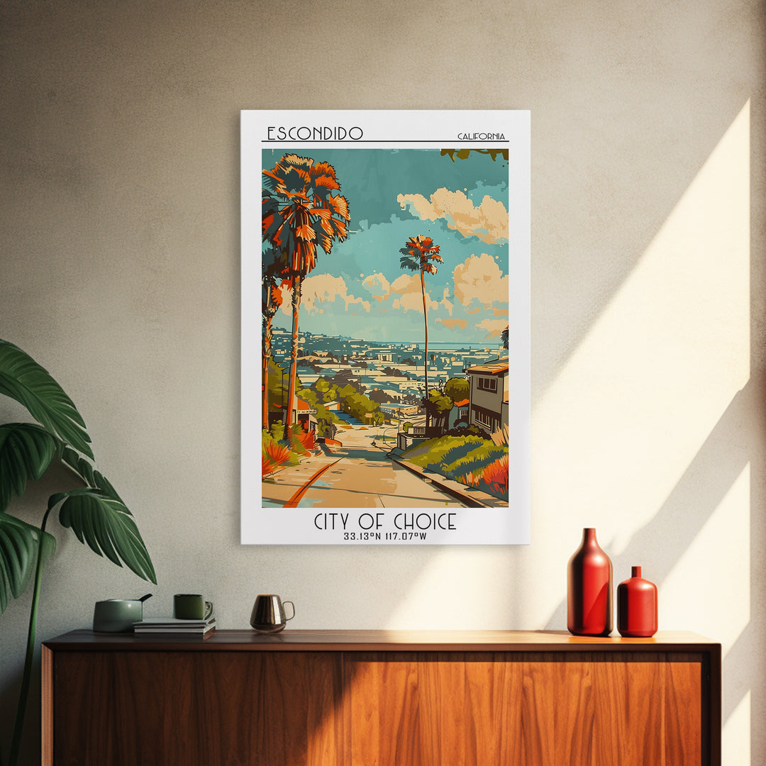 Escondido Travel Poster, Canvas Print, Poster Print, Travel Wall Art, Vintage Posters, Travel Posters, Fine Art Print, Landscape Art