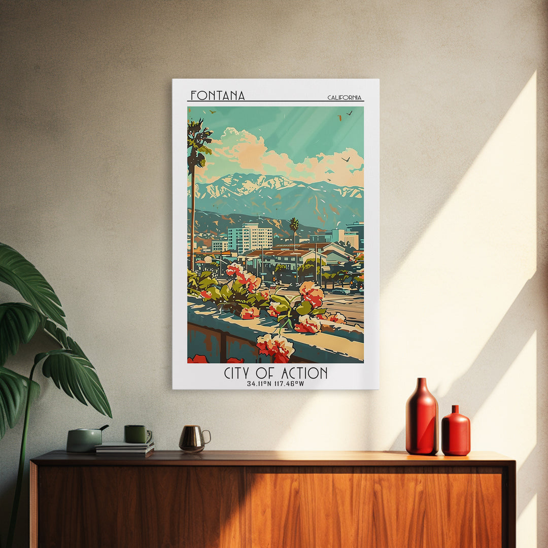Fontana Travel Poster, Canvas Print, City Art Print, Travel Wall Art, Minimalist Poster, Travel Decor, Travel Posters, City Wall Art