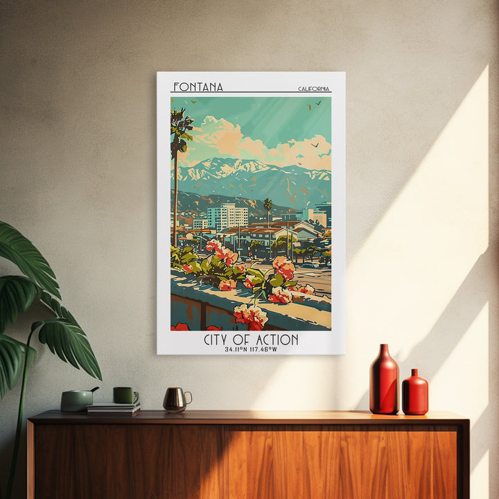 Fontana Travel Poster, Canvas Print, City Art Print, Travel Wall Art, Minimalist Poster, Travel Decor, Travel Posters, City Wall Art