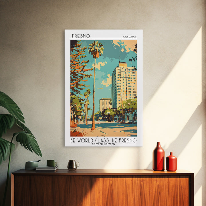 Fresno Travel Poster, Framed Canvas Print, Poster Print, Travel Wall Art, City Travel Poster, Travel Print, Travel Posters, Wall Art