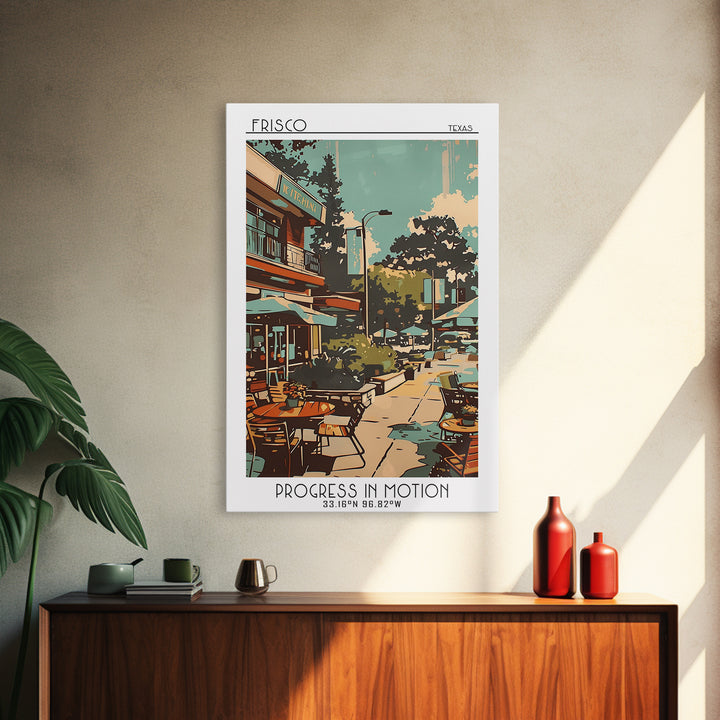 Frisco Texas Travel Poster, Canvas Print, City Travel Poster, Travel Wall Art, Landscape Art, Modern Wall Decor, Retro Travel Poster