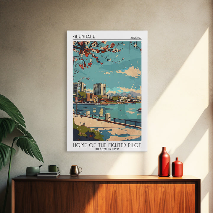 Glendale Travel Poster, Framed Canvas Print, Vintage Travel Print, City Wall Art, Vintage Poster, Vintage Travel Art, Travel Posters