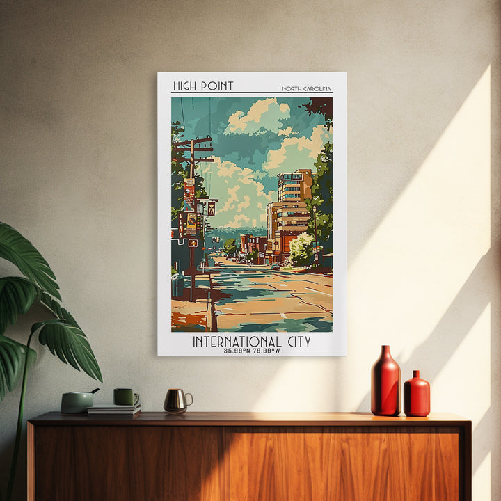 High Point North Carolina Travel Poster, Canvas Print, Travel Art Print, Modern Wall Decor, City Art Print, Home Decor, Travel Decor