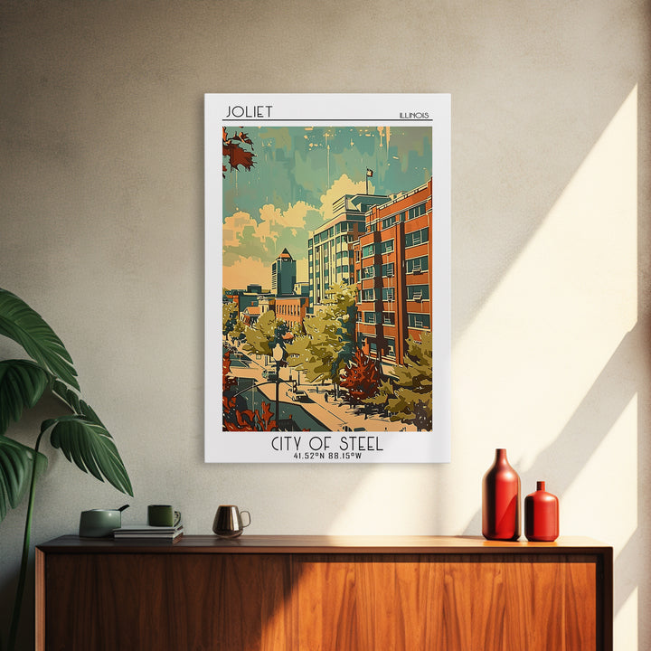 Joliet Travel Poster, Framed Canvas Print, City Travel Poster, Vintage City Poster, Travel Art Print, Vintage Travel Art, Poster Art