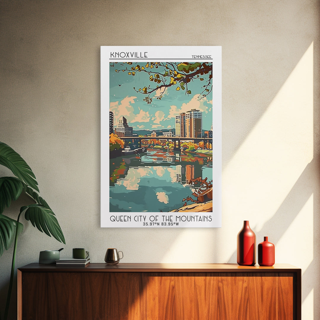 Knoxville Tennessee Travel Poster, Framed Canvas Print, City Travel Poster, Travel Wall Art, Travel Prints, Wall Art, Travel Posters