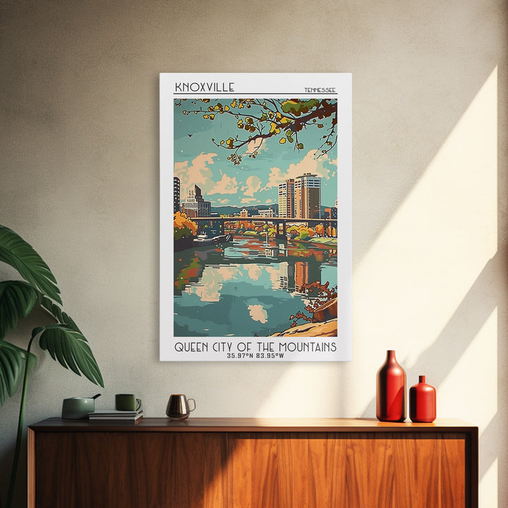 Knoxville Tennessee Travel Poster, Framed Canvas Print, City Travel Poster, Travel Wall Art, Travel Prints, Wall Art, Travel Posters