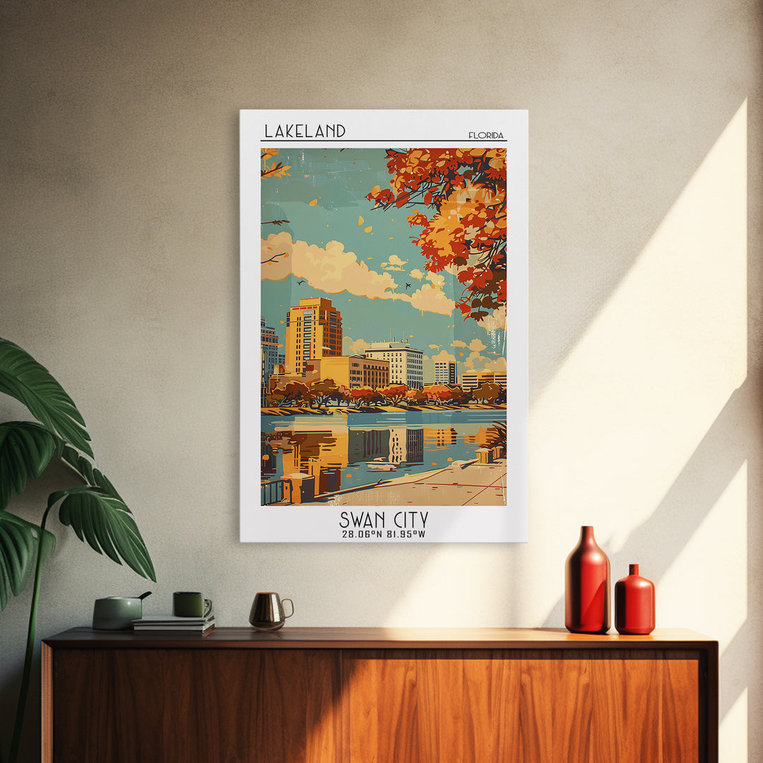 Lakeland Florida Travel Poster, Canvas Print, City Travel Poster, Travel Wall Art, Poster Print, City Art Print, Vintage City Poster