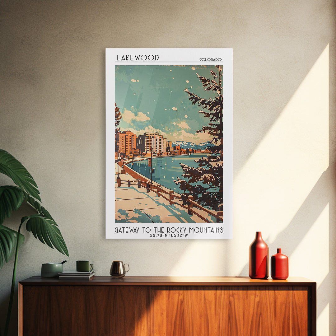 Lakewood Travel Poster, Canvas Print, City Travel Poster, Travel Wall Art, Home Office Decor, Living Room Wall Art, Travel Art Print