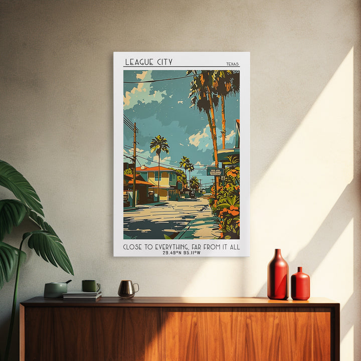 League City Texas Travel Poster, Canvas Print, Travel Wall Decor, Minimalist Poster, Gallery Wall Set, Travel Wall Art, Travel Decor