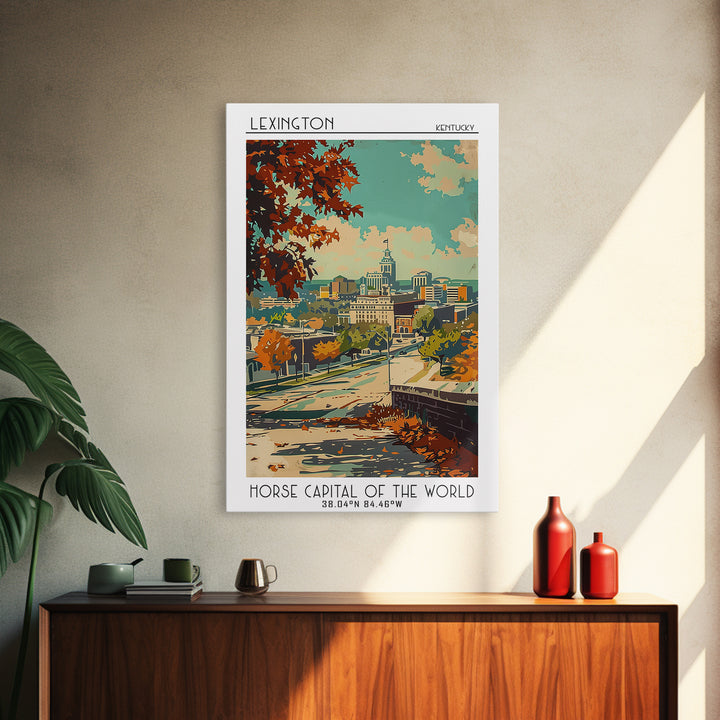 Lexington Travel Poster, Framed Canvas Print, Vintage Travel Print, City Wall Art, Minimalist Poster, Travel Posters, Fine Art Print
