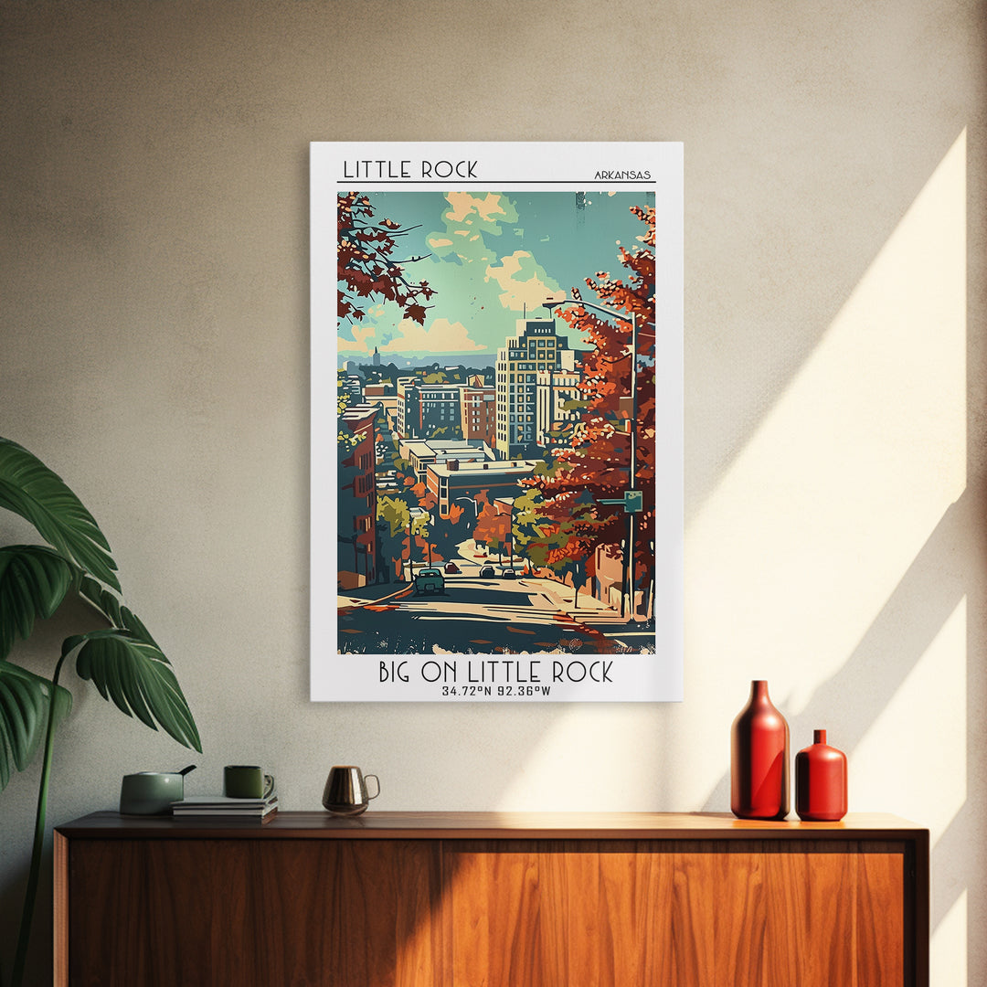 Little Rock Travel Poster, Canvas Print, Travel Wall Art, City Wall Art, City Illustration, Travel Print, Travel Posters, Poster Art