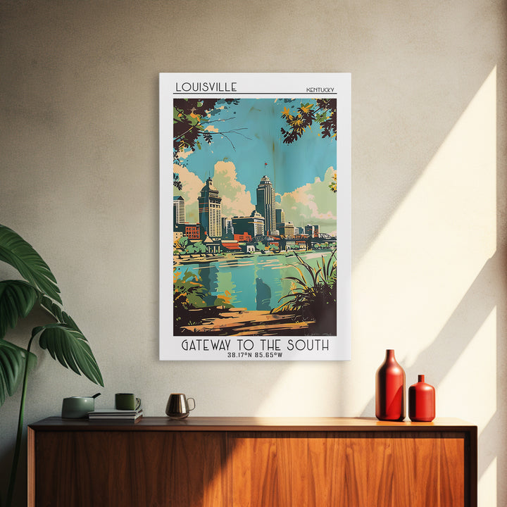 Louisville Travel Poster, Framed Canvas Print, Poster Print, Travel Wall Art, Travel Wall Decor, Poster Art, Wall Art, Landscape Art