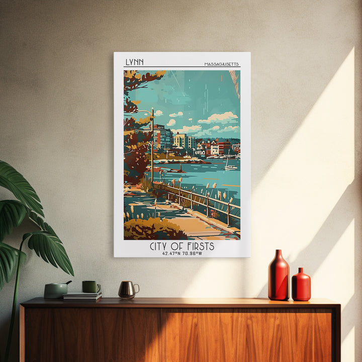 Lynn Travel Poster, Canvas Print, Retro Wall Art, Travel Print, Gallery Wall Set, Fine Art Print, Vintage Travel Art, Vintage Poster