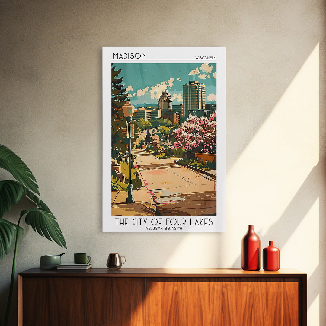 Madison Wisconsin Travel Poster, Canvas Print, City Travel Poster, Travel Wall Art, Vintage Poster, Travel Posters, Gallery Wall Set