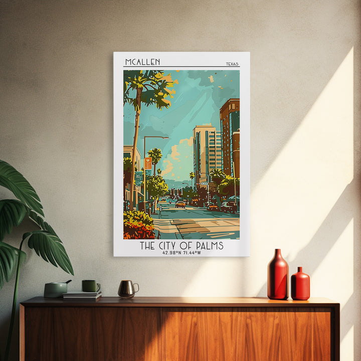McAllen Texas Travel Poster, Framed Canvas Print, Poster Print, Travel Wall Art, Vintage Posters, Retro Wall Art, Vintage Travel Art