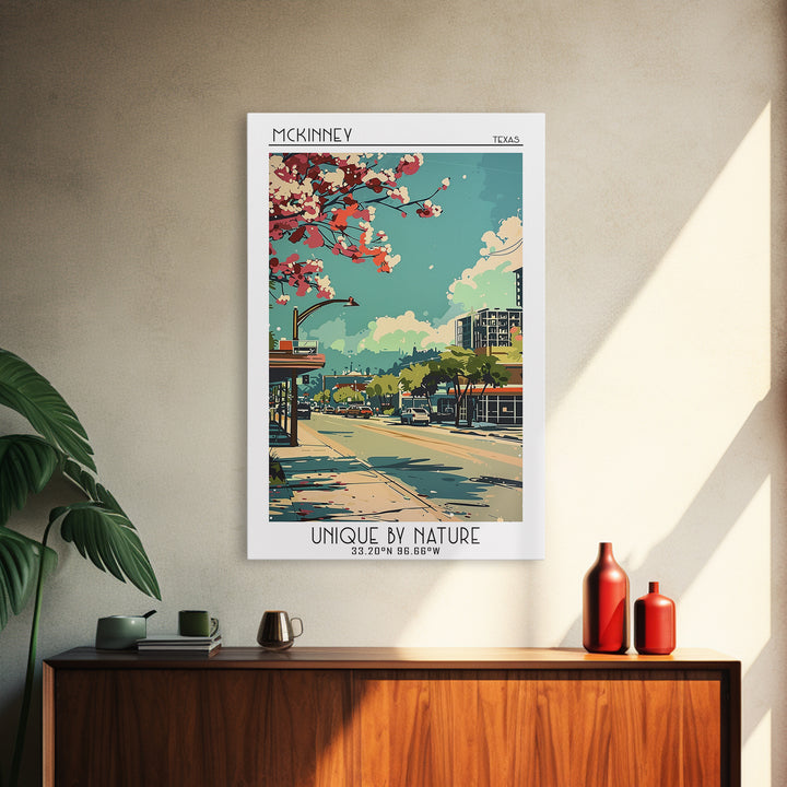 McKinney Travel Poster, Canvas Print, Retro Travel Poster, City Wall Art, Art Print, Travel Decor, Home Office Decor, City Art Print