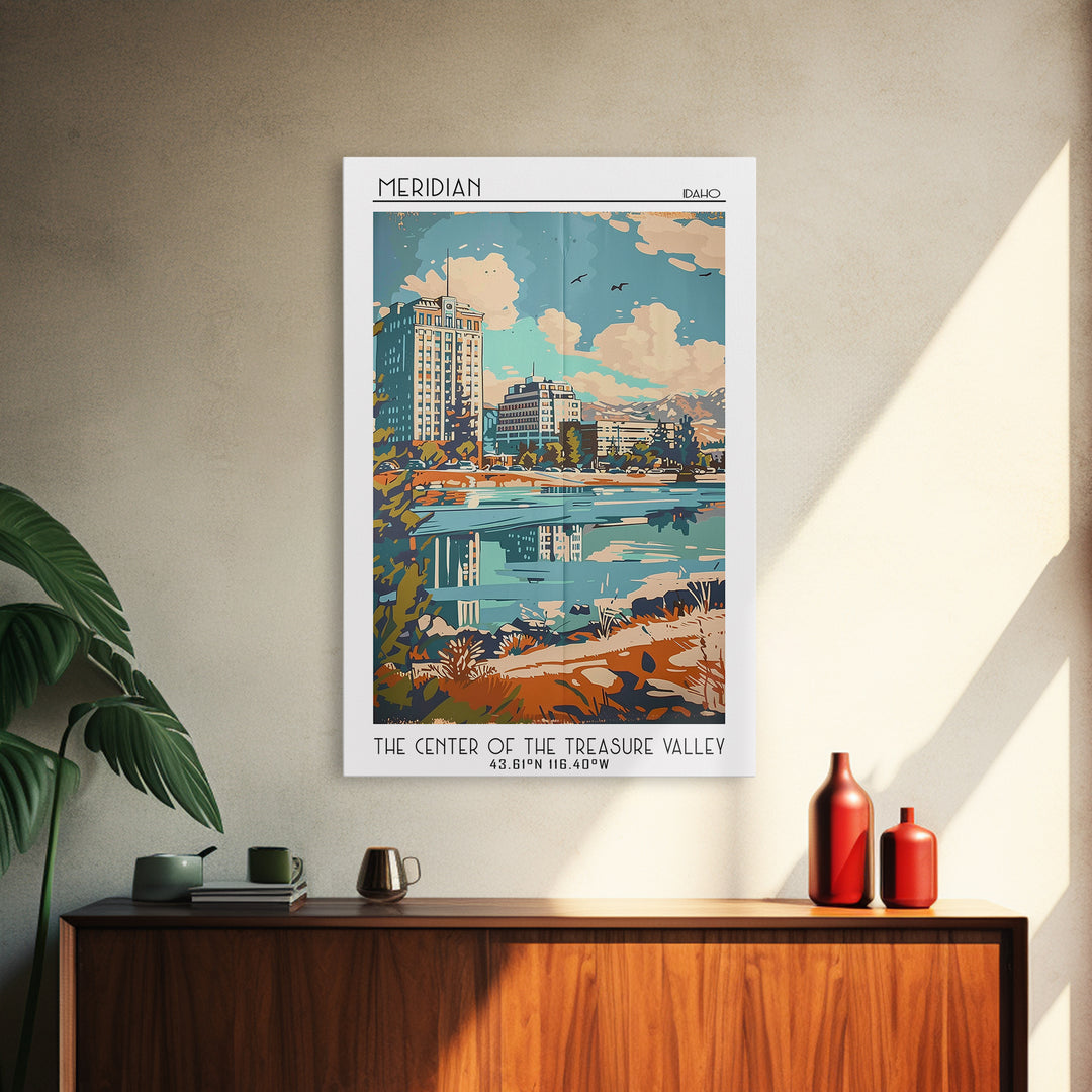 Meridian Travel Poster, Framed Canvas Print, City Travel Poster, Travel Wall Decor, Poster Art, Home Decor, Travel Posters, Wall Art