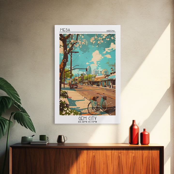 Mesa Travel Poster, Canvas Print, Retro Travel Poster, City Wall Art, Minimalist Poster, Wall Art, Modern Wall Decor, Retro Wall Art